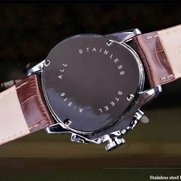 Jaragar Mens BIG 45mm Luxury Triangle Watch Genuine Leather Band. Great Gift! - Picture 12 of 13